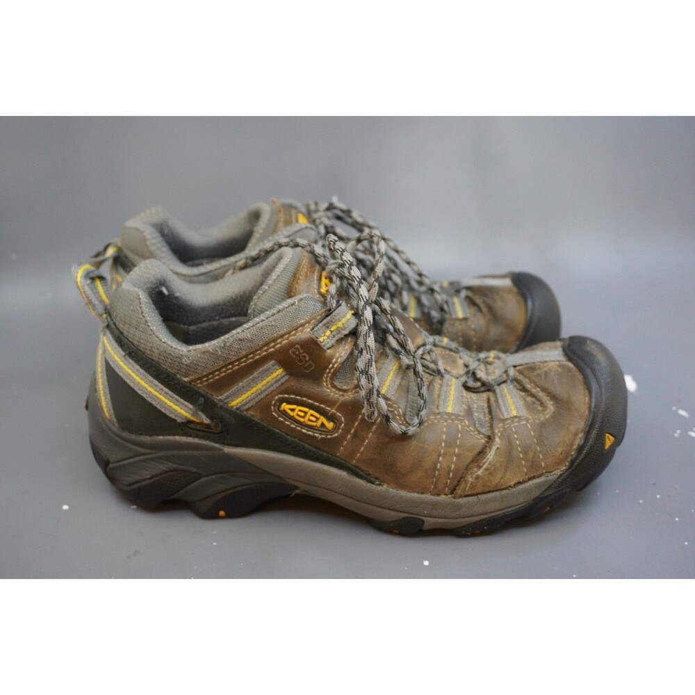 KEEN Detroit Low Work Boots Mens Size 9 Brown Leather ESD Static Dissipative